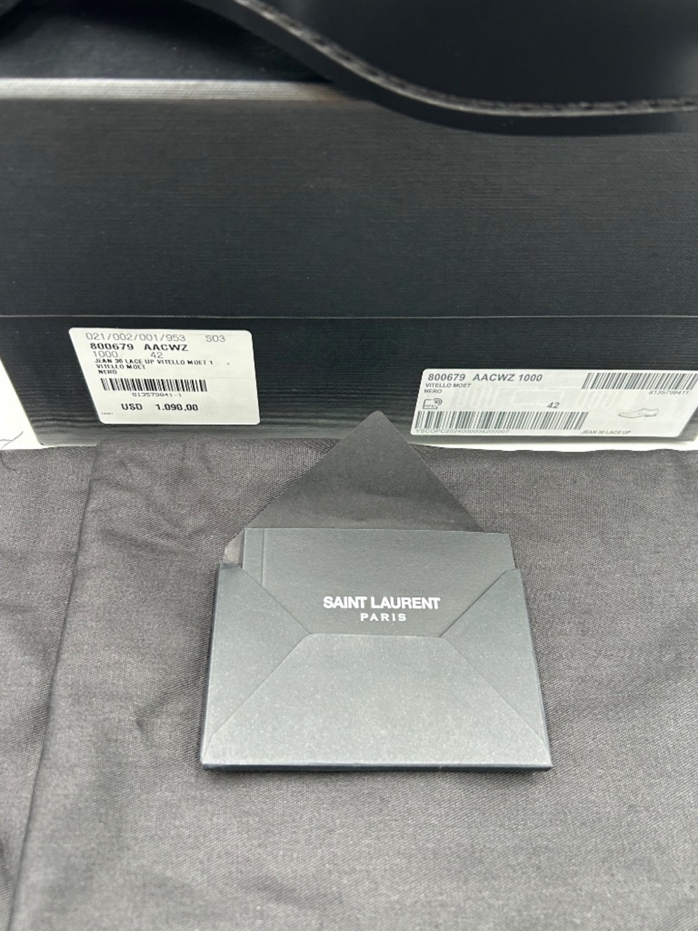 Men’s Saint Laurent JEAN Leather Derby Shoes. Size 42/9 US. Made in Italy. - Picture 13 of 14